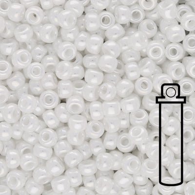Rocailles-Perlen Miyuki 8/0 – White Pearl Ceylon - PerlineBeads