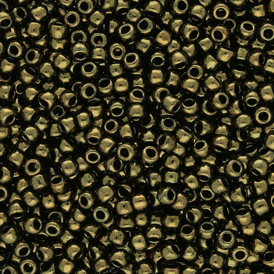 Rocailles-Perlen Toho 11/0 – Gold-Lustered Dark Antique Bronze - PerlineBeads