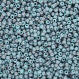 Rocailles-Perlen Toho 11/0 – Marbled Opaque Turquoise/Amethyst - PerlineBeads