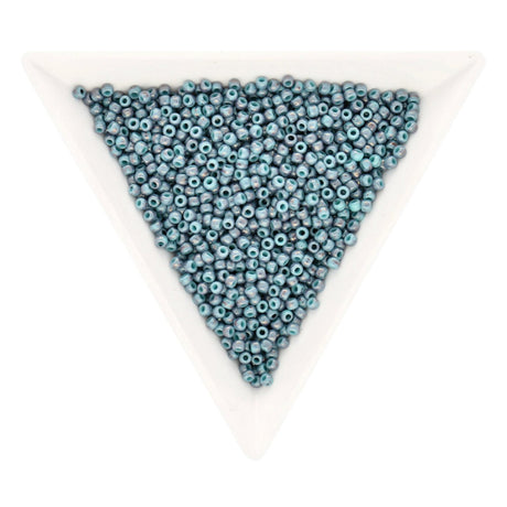 Rocailles-Perlen Toho 11/0 – Marbled Opaque Turquoise/Amethyst - PerlineBeads