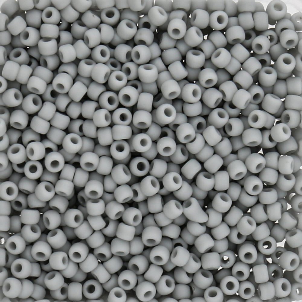 Rocailles-Perlen Toho 11/0 – Opaque Frosted Gray - PerlineBeads