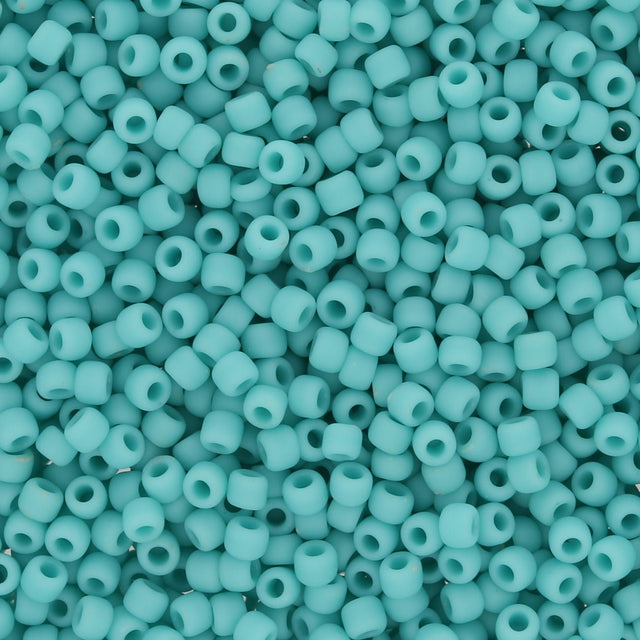 Rocailles-Perlen Toho 11/0 – Opaque Frosted Turquoise - PerlineBeads