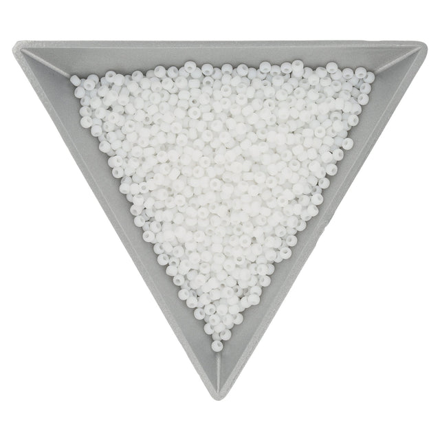 Rocailles-Perlen Toho 11/0 – Opaque-Frosted White - PerlineBeads