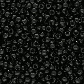 Rocailles-Perlen Toho 11/0 – Opaque Jet - PerlineBeads