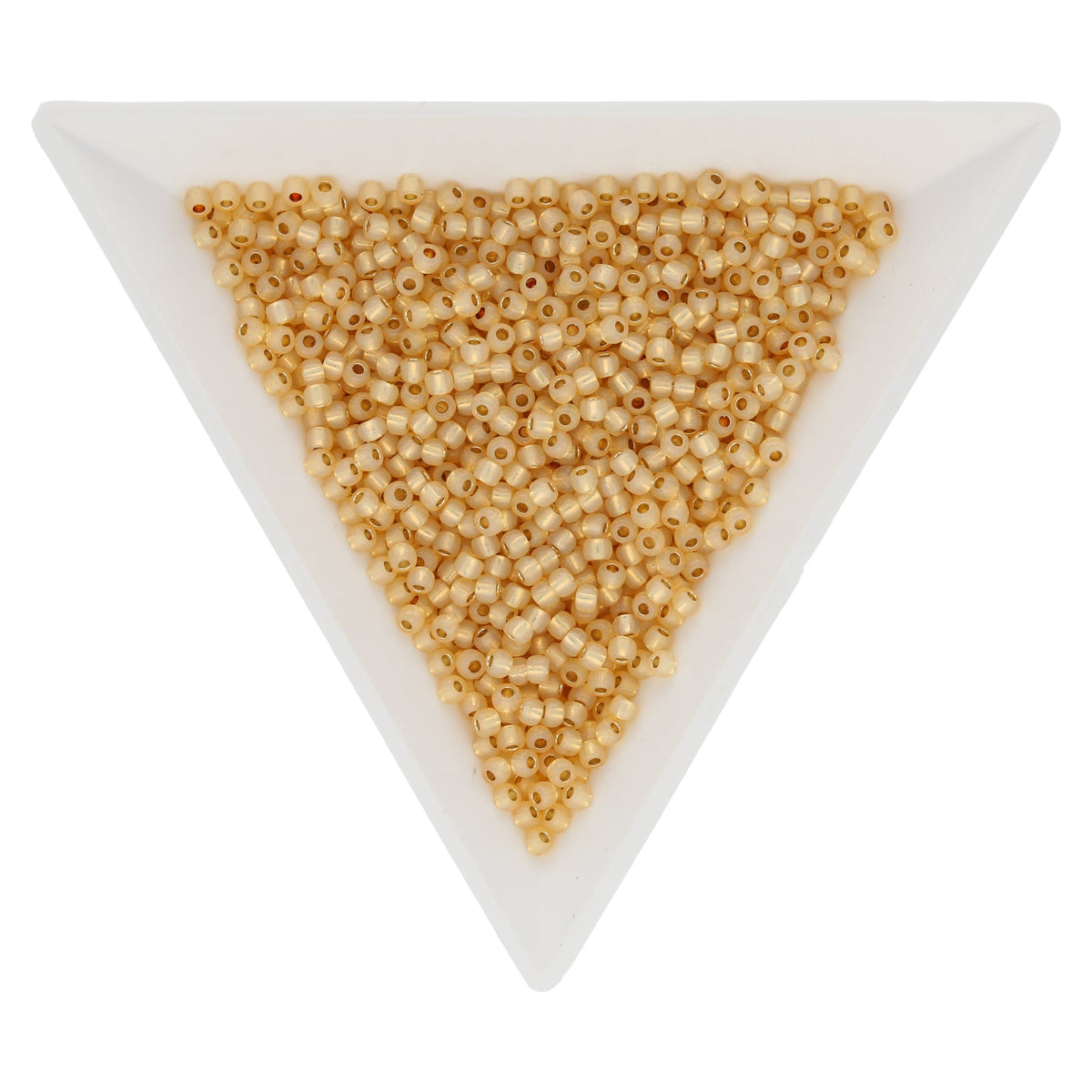 Rocailles-Perlen Toho 11/0 – PermaFinish - Silver-Lined Milky Light Topaz - PerlineBeads