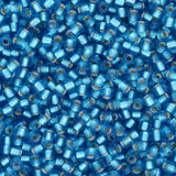 Rocailles-Perlen Toho 11/0 – Silver-Lined Frosted Dark Aqua - PerlineBeads