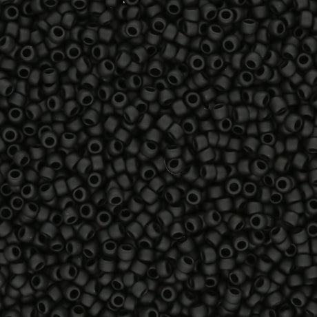 Rocailles-Perlen Toho 15/0 – Opaque Frosted Jet - PerlineBeads