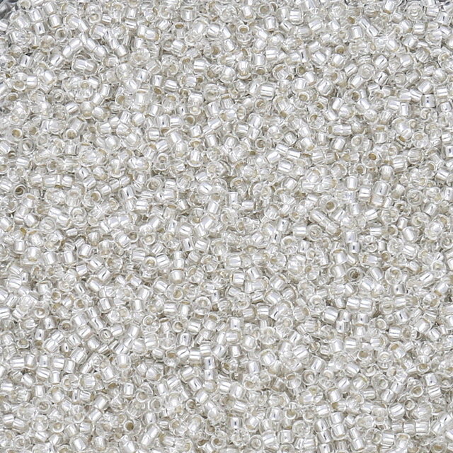 Rocailles-Perlen Toho 15/0 – Silver-Lined Crystal - PerlineBeads