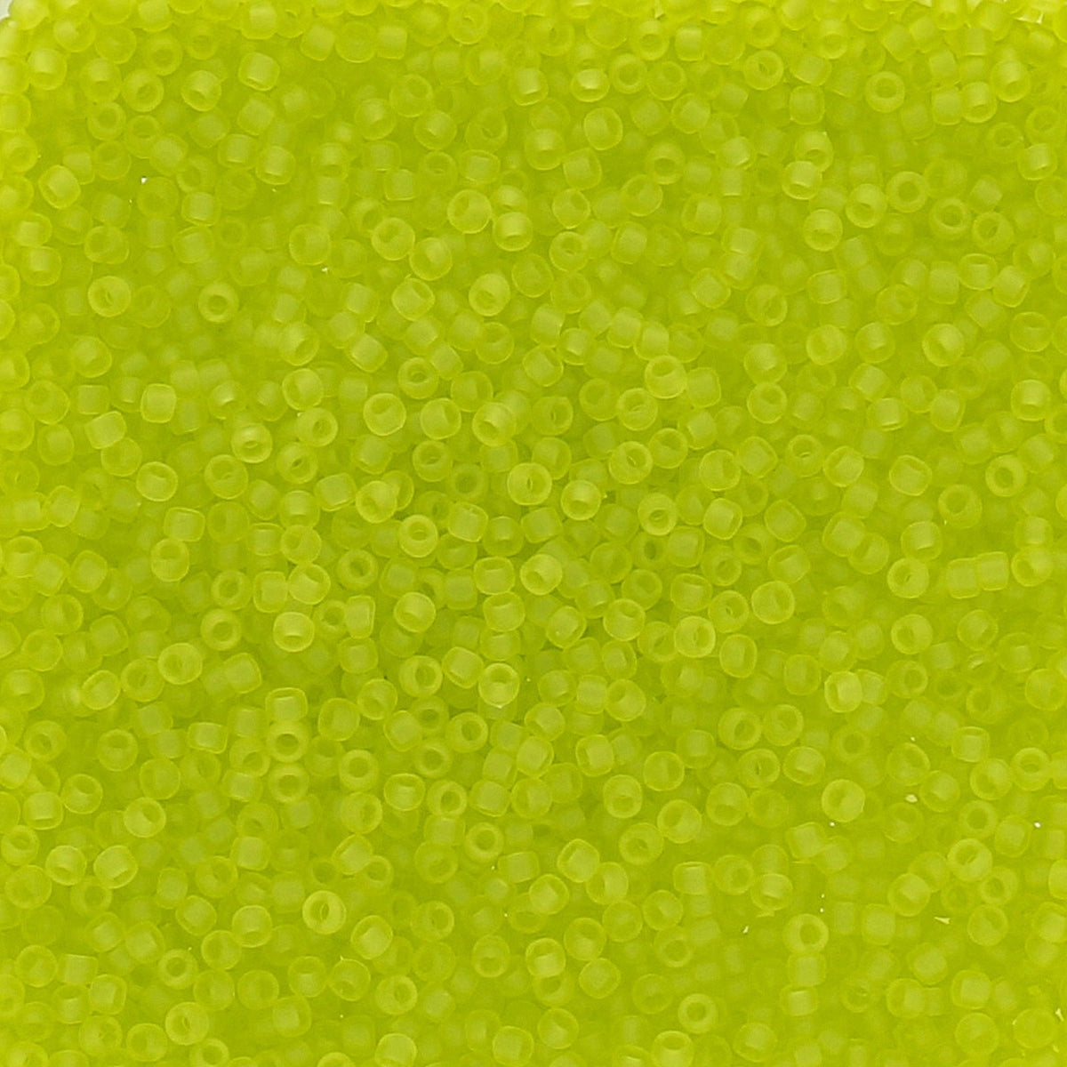 Rocailles-Perlen Toho 15/0 – Transparent-Frosted Lime Green - PerlineBeads