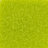 Rocailles-Perlen Toho 15/0 – Transparent-Frosted Lime Green - PerlineBeads