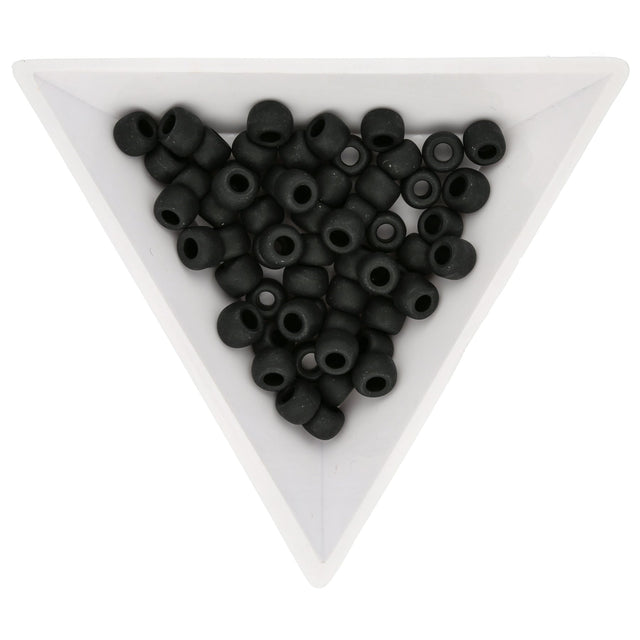 Rocailles-Perlen Toho 3/0 – Opaque Frosted Jet - PerlineBeads