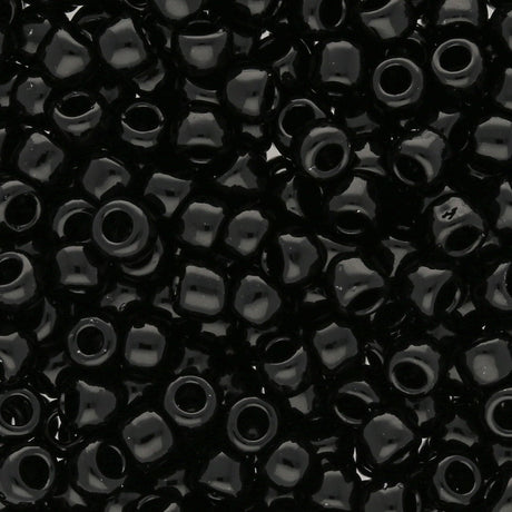 Rocailles-Perlen Toho 6/0 – Opaque Jet - PerlineBeads