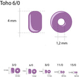 Rocailles-Perlen Toho 6/0 – Opaque Rainbow White - PerlineBeads