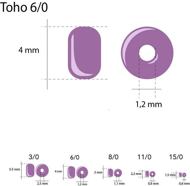 Rocailles-Perlen Toho 6/0 – Opaque White - PerlineBeads