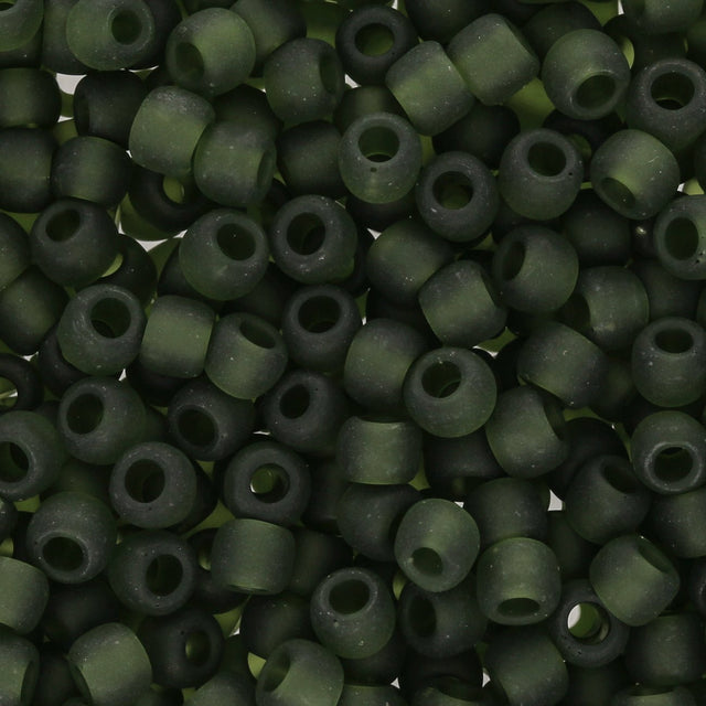 Rocailles-Perlen Toho 6/0 – Transparent-Frosted Olivine - PerlineBeads