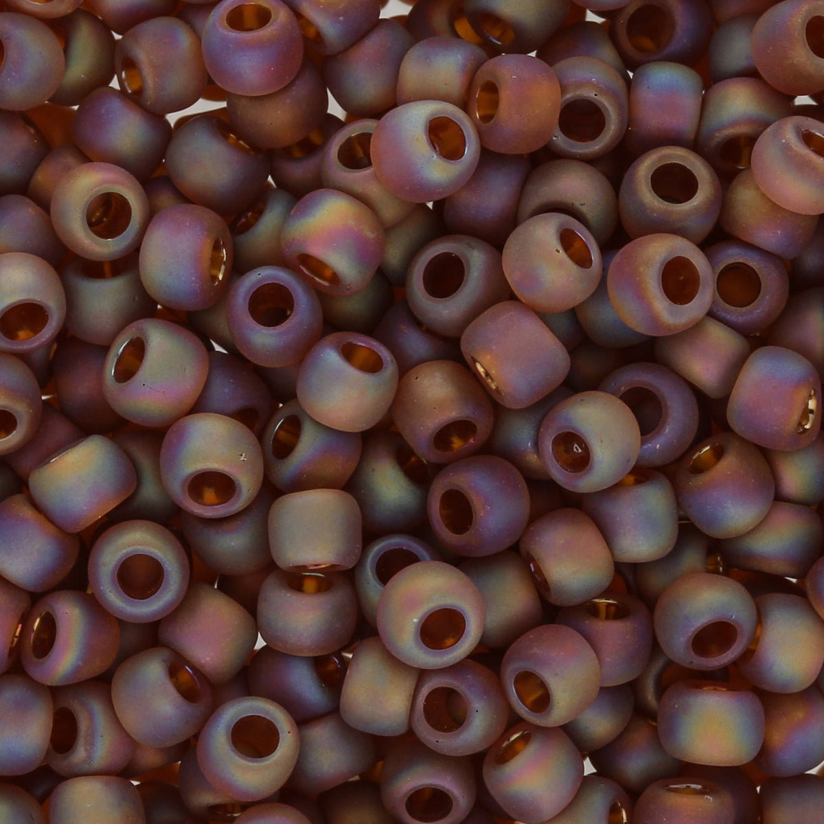 Rocailles-Perlen Toho 6/0 – Transparent-Rainbow-Frosted Smoky Topaz - PerlineBeads