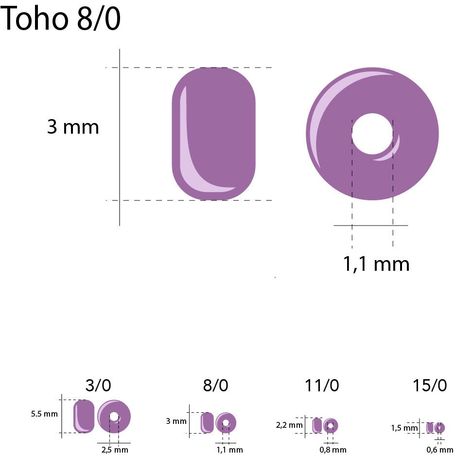 Rocailles-Perlen Toho 8/0 – Ceylon Aqua - PerlineBeads