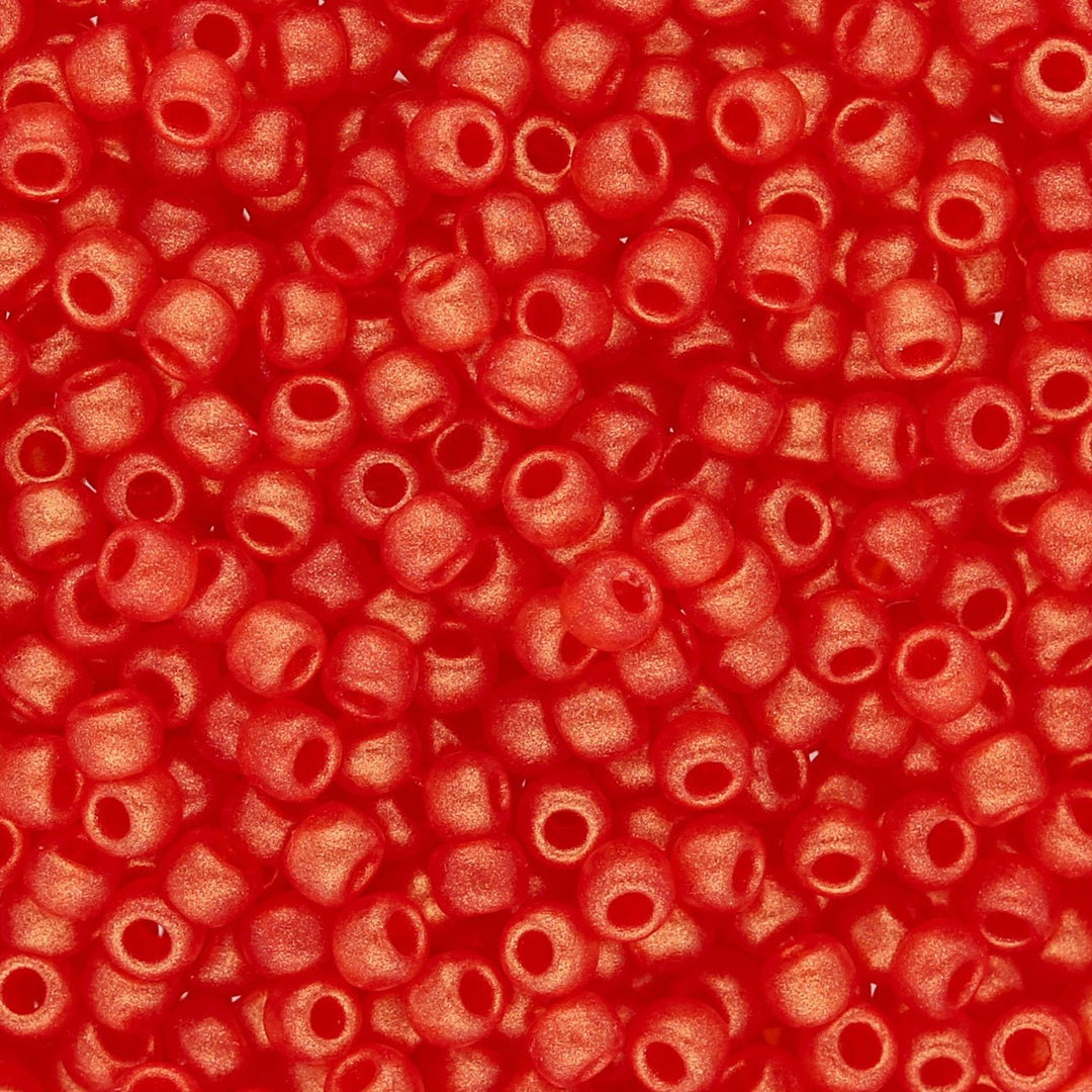 Rocailles-Perlen Toho 8/0 – Hybrid Sueded Gold Siam Ruby - PerlineBeads