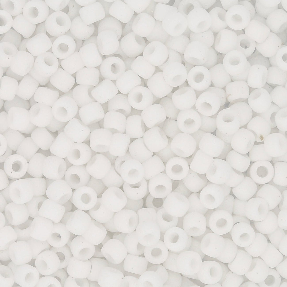Rocailles-Perlen Toho 8/0 – Opaque-Frosted White - PerlineBeads
