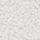 Rocailles-Perlen Toho 8/0 – Opaque-Frosted White - PerlineBeads