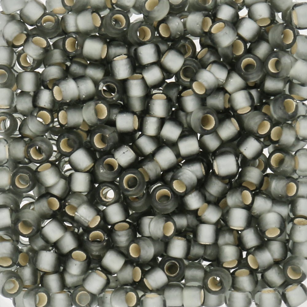 Rocailles-Perlen Toho 8/0 – Silver-Lined Frosted Gray - PerlineBeads