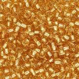Rocailles-Perlen Toho 8/0 – Silver-Lined Light Topaz - PerlineBeads