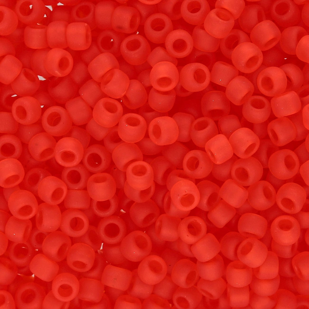 Rocailles-Perlen Toho 8/0 – Transparent-Frosted Light Siam Ruby - PerlineBeads
