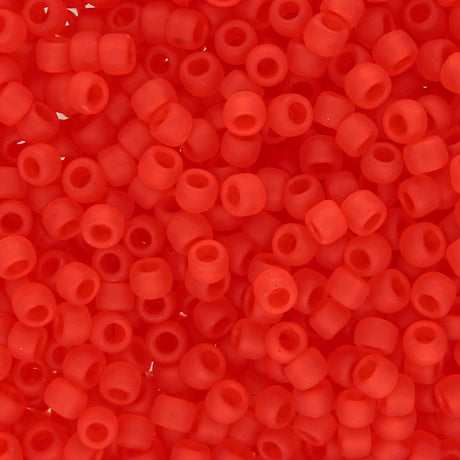 Rocailles-Perlen Toho 8/0 – Transparent-Frosted Light Siam Ruby - PerlineBeads