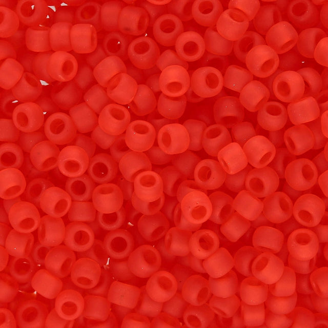 Rocailles-Perlen Toho 8/0 – Transparent-Frosted Light Siam Ruby - PerlineBeads