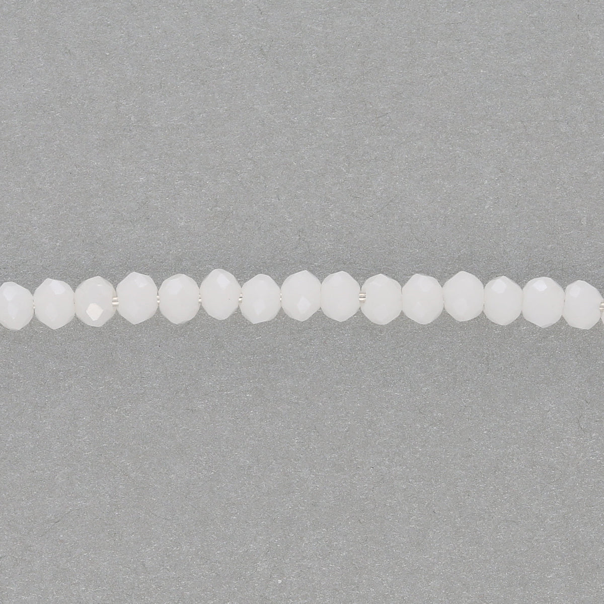 Rondellen aus facettiertem Glas 2,5x2 mm - White - PerlineBeads