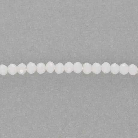 Rondellen aus facettiertem Glas 2,5x2 mm - White - PerlineBeads