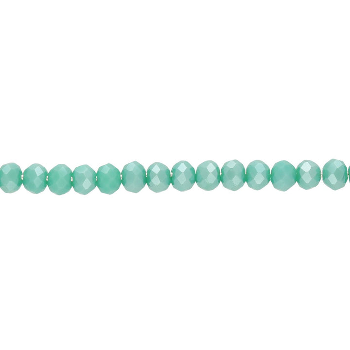 Rondellen aus facettiertem Glas 3.5x3 mm - Medium Sea Green - PerlineBeads