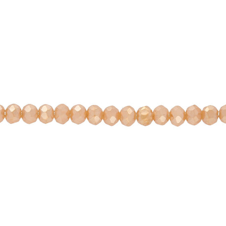 Rondellen aus facettiertem Glas 3.5x3 mm - Navajo White Pearl Luster - PerlineBeads