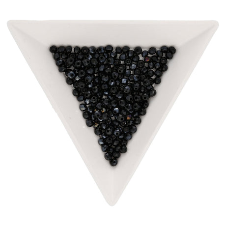 Rondellen aus facettiertem Glas 3x2 mm - Dark Grey - PerlineBeads