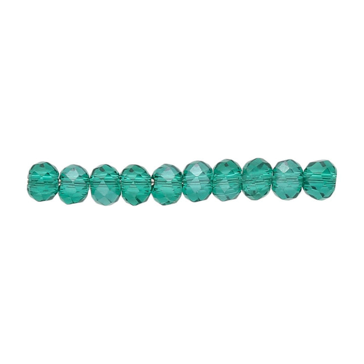 Rondellen aus facettiertem Glas 3x2 mm - Green - PerlineBeads