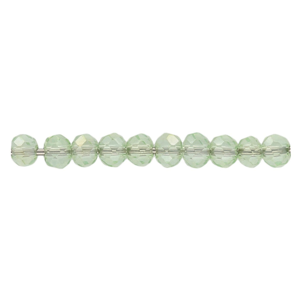 Rondellen aus facettiertem Glas 3x2 mm - Light Green - PerlineBeads