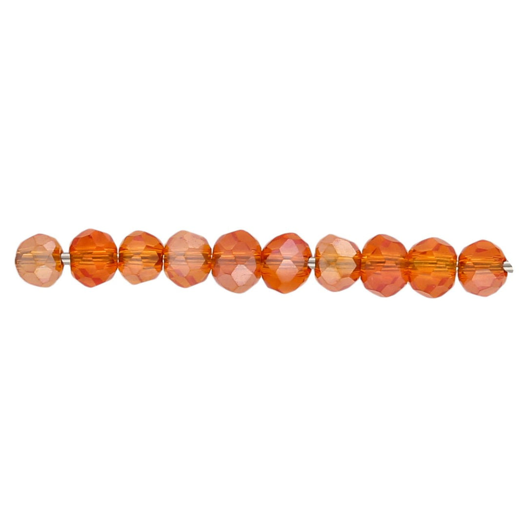 Rondellen aus facettiertem Glas 3x2 mm - Orange - PerlineBeads