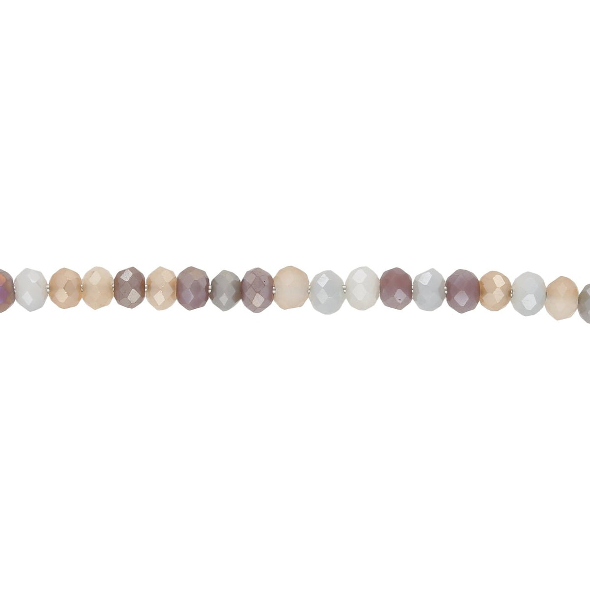 Rondellen aus facettiertem Glas 3x2,5 mm - Dark Gray AB - PerlineBeads