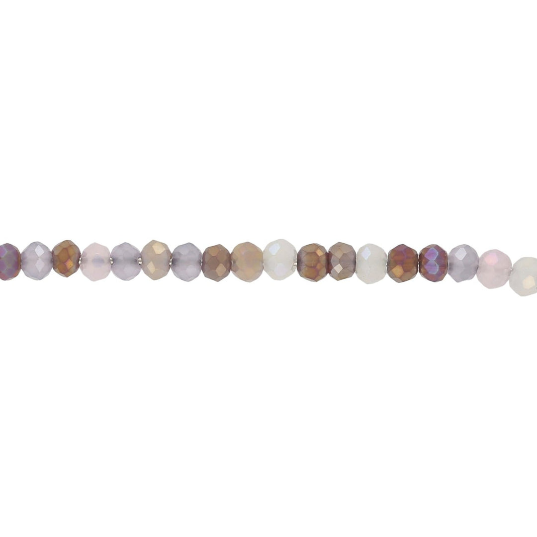 Rondellen aus facettiertem Glas 3x2,5 mm - Lavender Blush AB - PerlineBeads