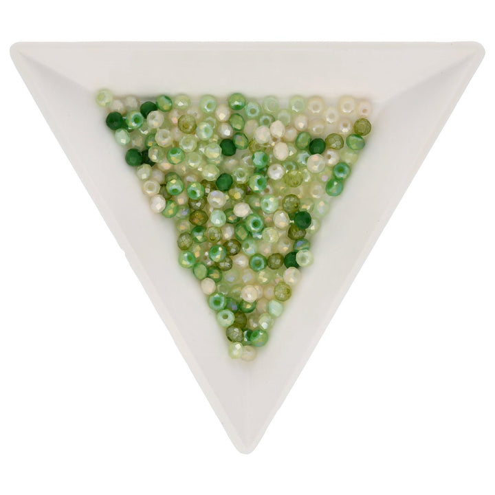 Rondellen aus facettiertem Glas 3x2,5 mm - Light Green AB - PerlineBeads