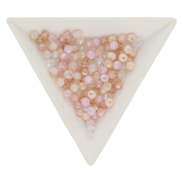 Rondellen aus facettiertem Glas 4,5x3,5 mm - Light Rose Mix - PerlineBeads