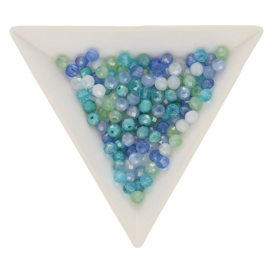 Rondellen aus facettiertem Glas 4,5x3,5 mm - Light Sky Blue Mix - PerlineBeads