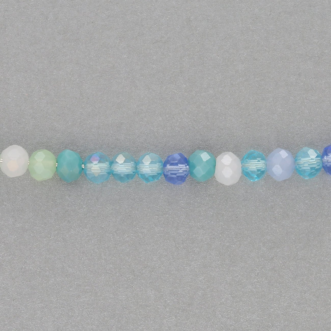 Rondellen aus facettiertem Glas 4,5x3,5 mm - Light Sky Blue Mix - PerlineBeads