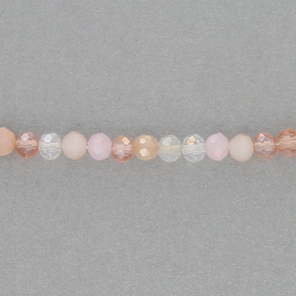Rondellen aus facettiertem Glas 4,5x3,5 mm - Misty Rose Mix - PerlineBeads