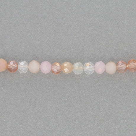 Rondellen aus facettiertem Glas 4,5x3,5 mm - Misty Rose Mix - PerlineBeads