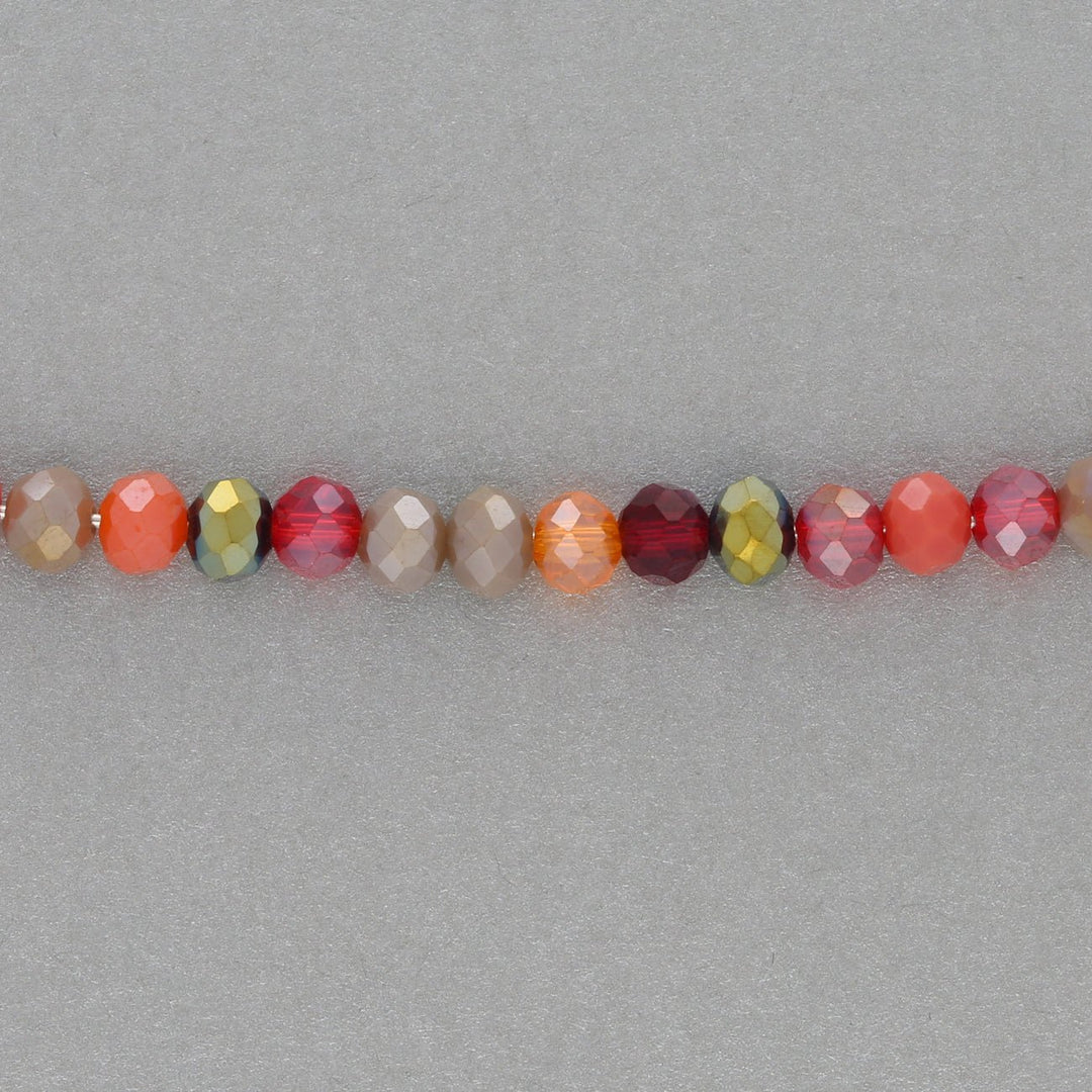 Rondellen aus facettiertem Glas 4,5x3,5 mm - Red Mix - PerlineBeads