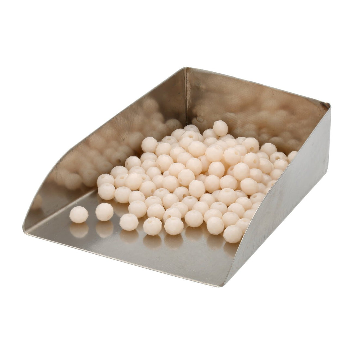 Rondellen aus facettiertem Glas 4x3 mm - Antique White - PerlineBeads