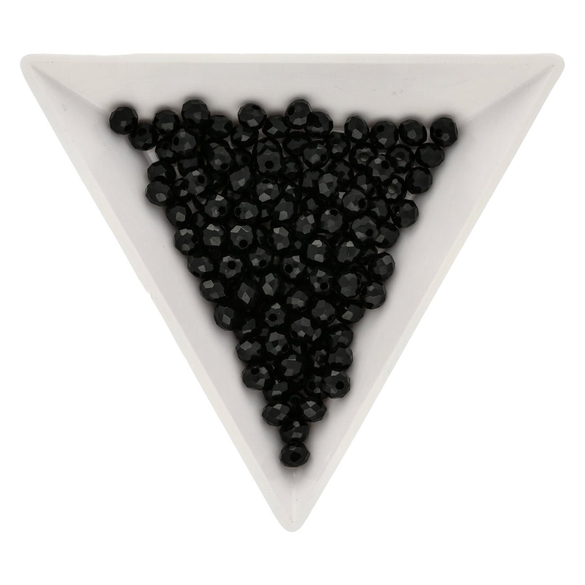 Rondellen aus facettiertem Glas 4x3 mm - Black - PerlineBeads