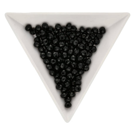 Rondellen aus facettiertem Glas 4x3 mm - Black - PerlineBeads