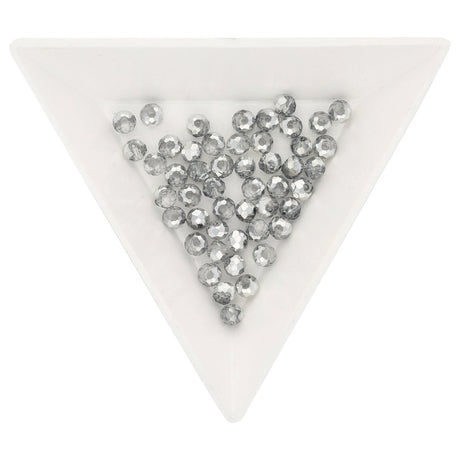 Rondellen aus facettiertem Glas 4x3 mm - Crystal/Silber - PerlineBeads